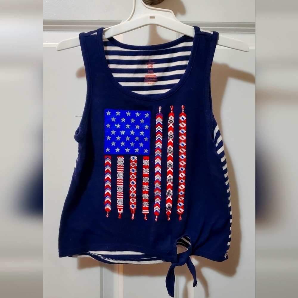Girls American flag style tank top